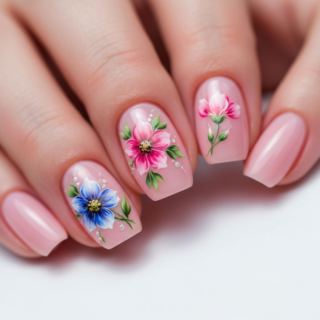 Floral nail art