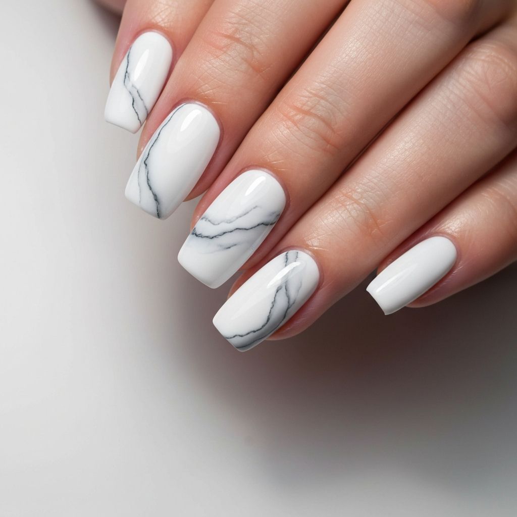 Marble effect nail art