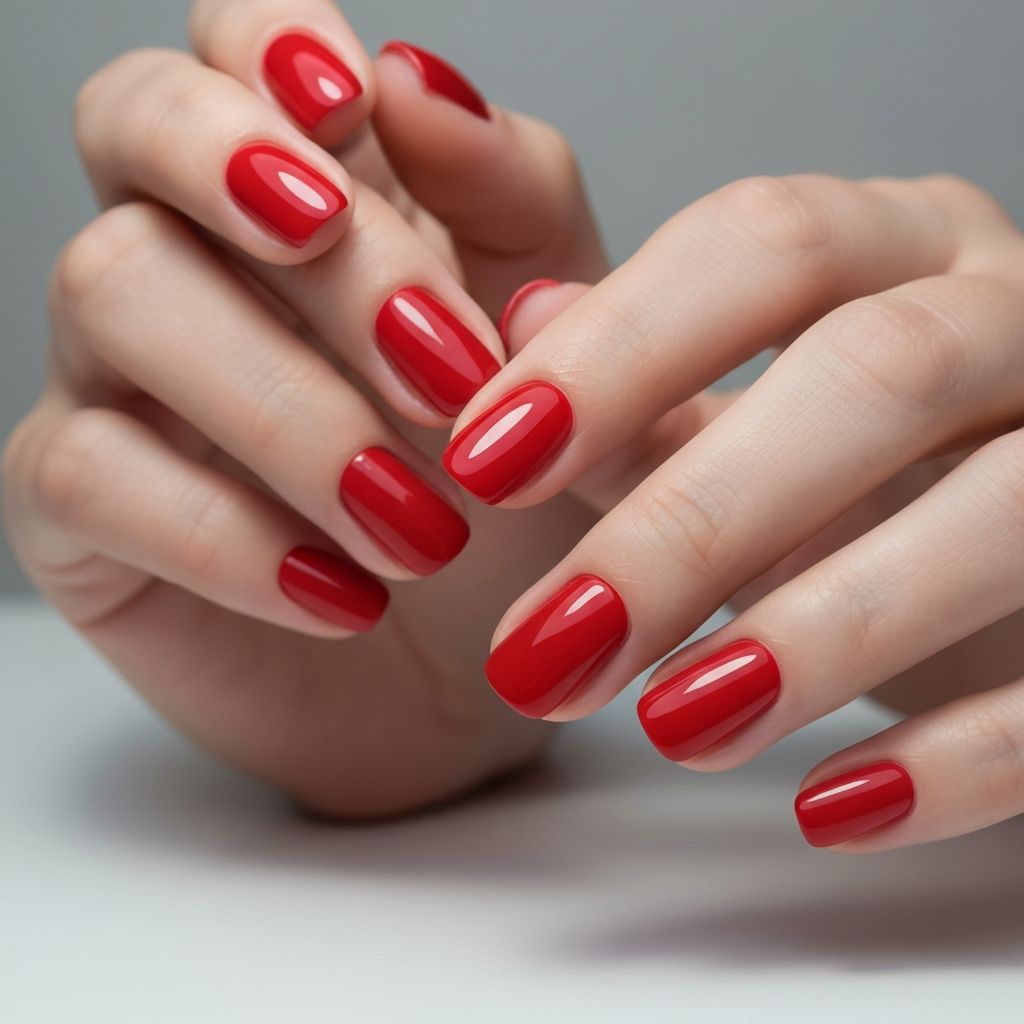 Classic red manicure